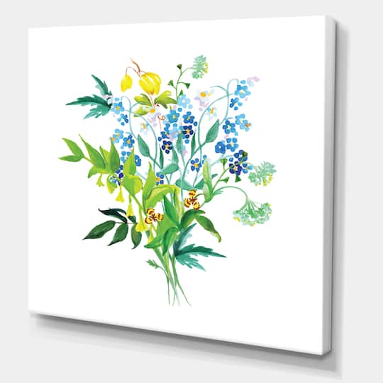 Designart - Meadow Flowers Garland - Farmhouse Canvas Wall Art Print